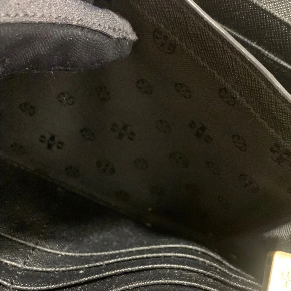 Tory Burch Black Crossbody Bag with Gold Chain Saffiano Leather